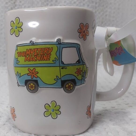 NWT Rae Dunn Double Sided Mug Scooby Doo Mystery Machine "Beware of Ghosts" NEW - Picture 1 of 9